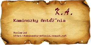 Kaminszky Antónia névjegykártya